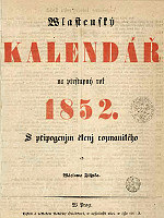 Wlastenský kalendář na rok 1852, titul